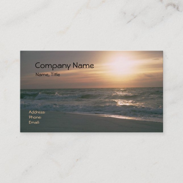 Pensacola Beach Sunrise Business Card (Front)