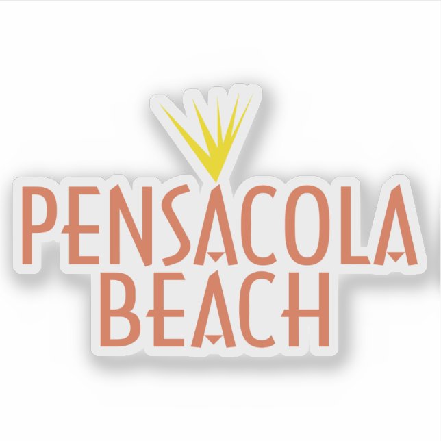 Pensacola Beach Typographic design with sun motif (Front)