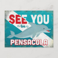 Pensacola Dolphin - Retro Vintage Travel