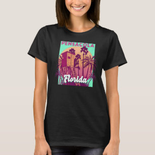 Pensacola FL Florida vintage retro ocean scene bea T-Shirt