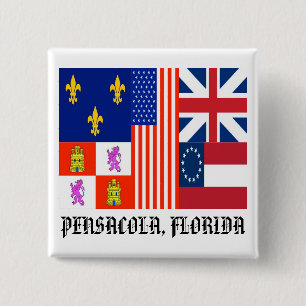 Pensacola Flag 2 Inch Square Button