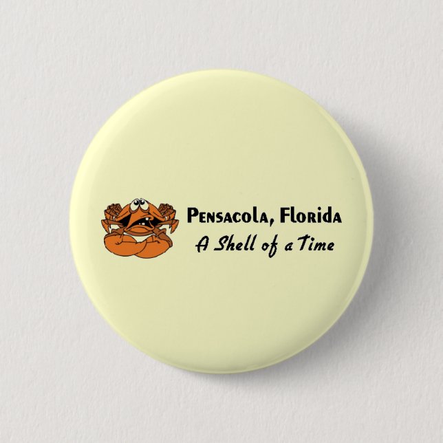 Pensacola Florida Crab 2 Inch Round Button (Front)