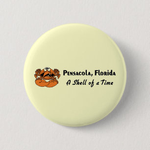 Pensacola Florida Crab 2 Inch Round Button