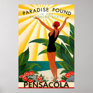 Pensacola Florida Escambia County Travel Poster