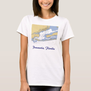 Pensacola, Florida Nautical harbour chart T-shirt
