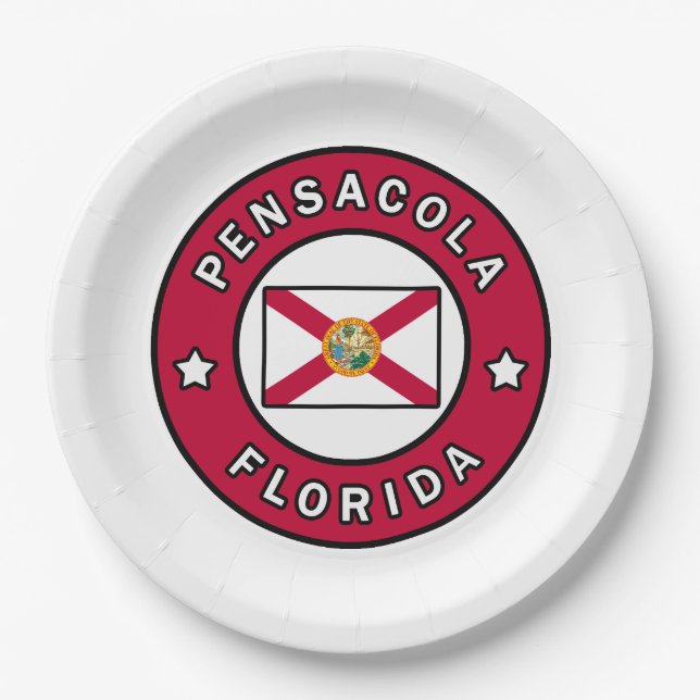 Pensacola Florida Paper Plate (Front)