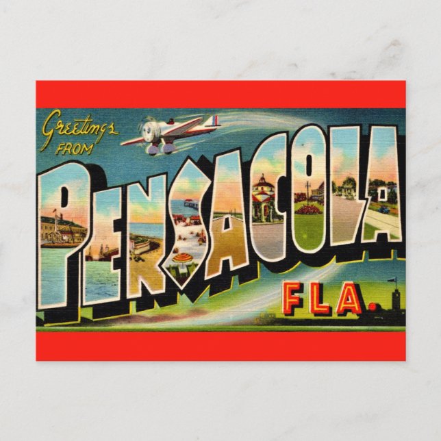 Pensacola Florida Vintage Postcard (Front)