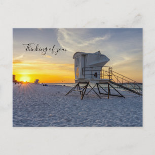 Pensacola Lifeguard Station Sunrise Thinking Of U Postcard