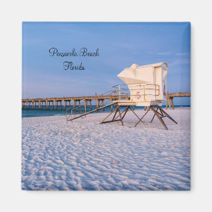 Pensacola Morning Lifeguard Stand And Pier Magnet