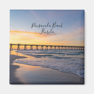Pensacola Pier Shoreline Sunrise Magnet