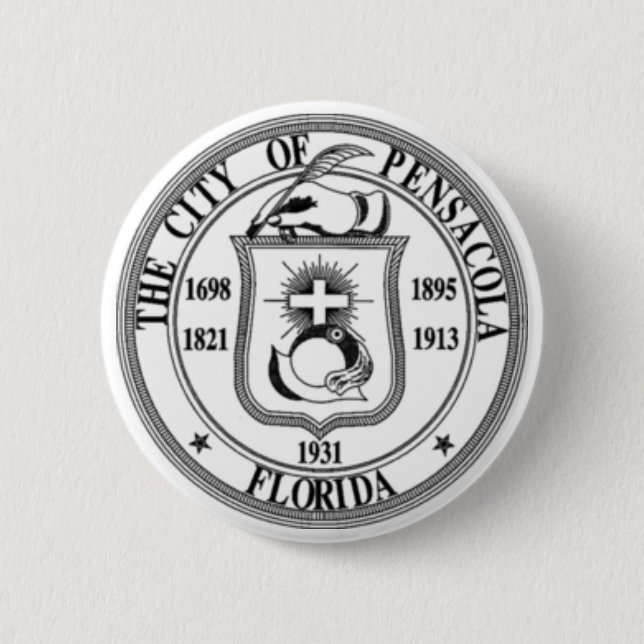 Pensacola Seal 2 Inch Round Button (Front)