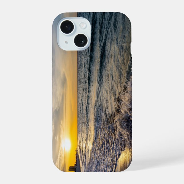 Pensacola Splashing Waves Sunrise iPhone Case (Back)
