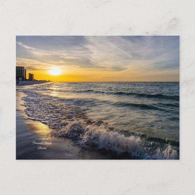 Pensacola Splashing Waves Sunrise Postcard (Front)