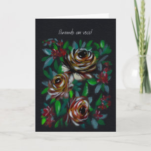 Pensando em Você Floral Sympathy Portuguese Card