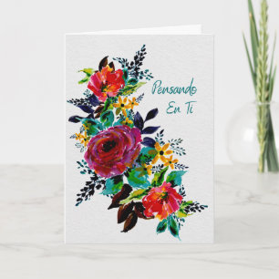 Pensando en Ti – Tarjeta Floral de Apoyo y Ánimo Card