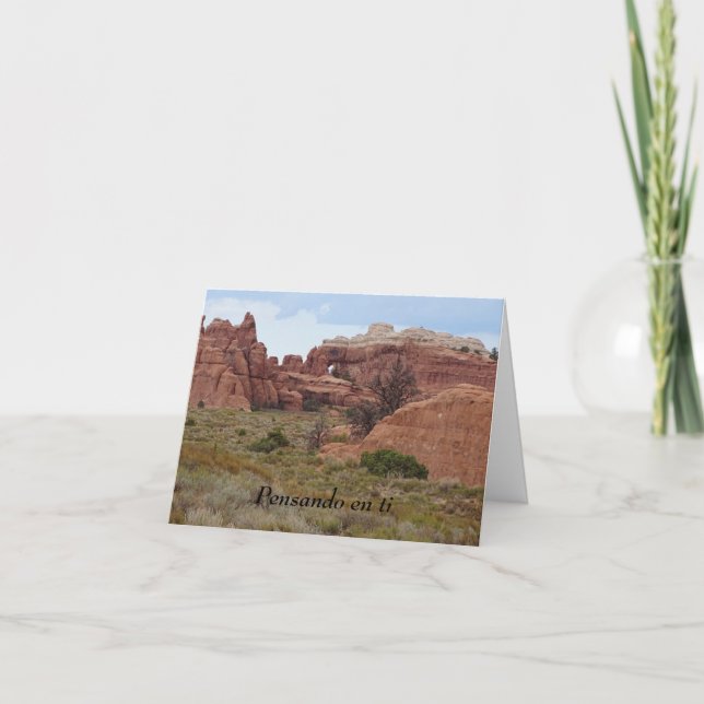 Pensando en ti (thinking of you) card, Spanish Card (Front)