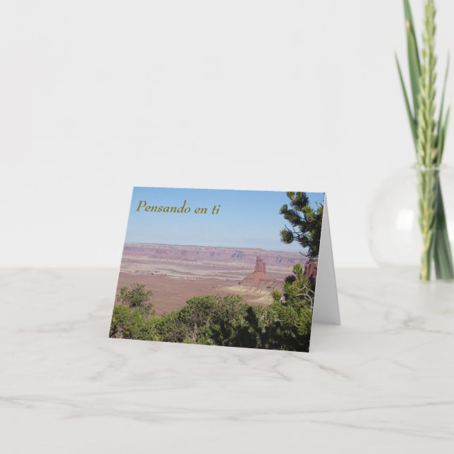 Pensando en ti (thinking of you) Spanish card (Front)