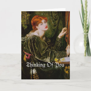Pensant à vous, carte de voeux vintage d'image