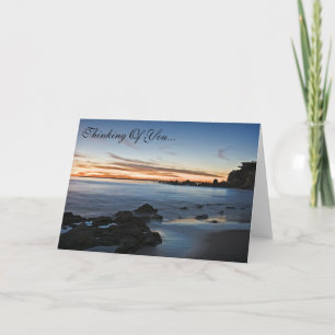 Pensée à vous carte de plage de coucher du soleil