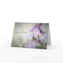 Pensée à vous carte de voeux florale