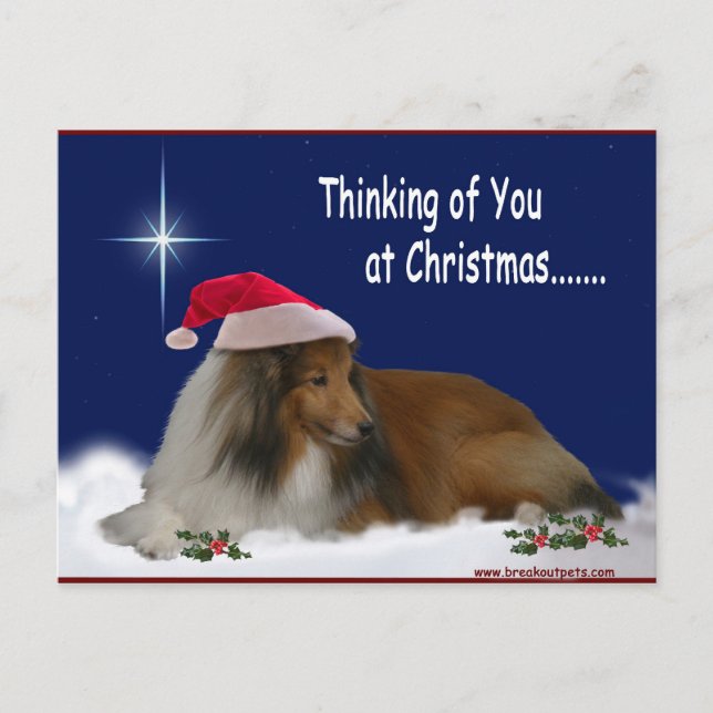 Pensée à vous carte postale de Noël (Devant)