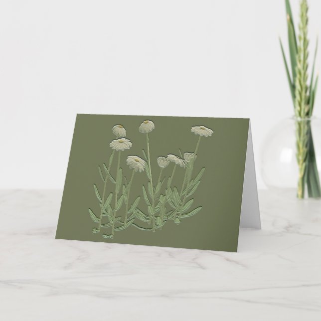Pensée pour toi Carte de vœux Green Daisy (Devant)