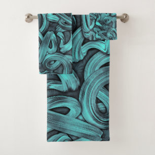 pensée profonde - noir et turquoise :