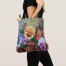 "Pensées colorées" 16" x 16" sac fourre-tout