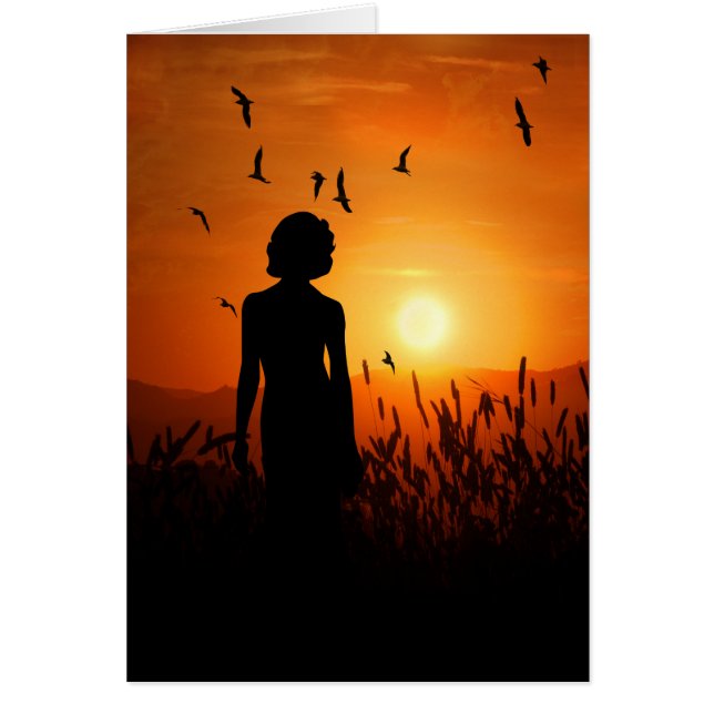 Pensées de vous Sunset Silhouette avec Femme (Devant)