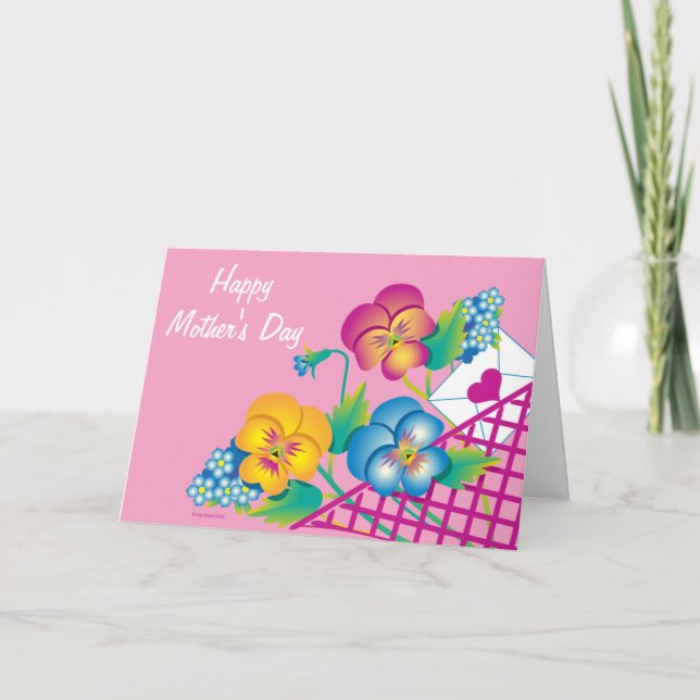 Pensées heureuses du jour de mère de CARTE dans le (Devant)