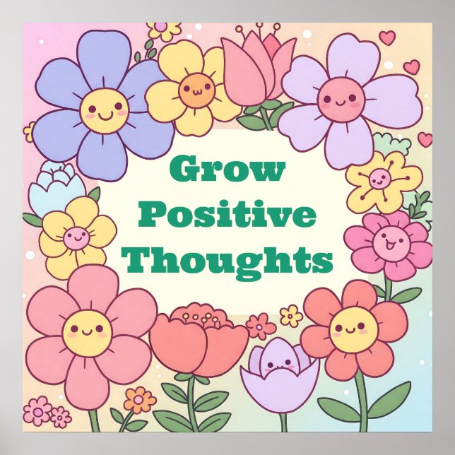 Pensées positives Croissance Poster motivationnel (Devant)