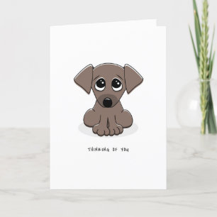 Penser à votre carte avec un chien chiot mignon