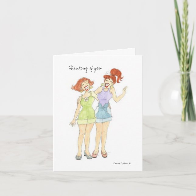 Penser à votre carte de note de gals (Devant)