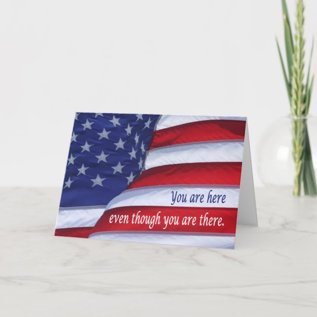 Penser à votre carte de voeux de soldat déployé (Devant)