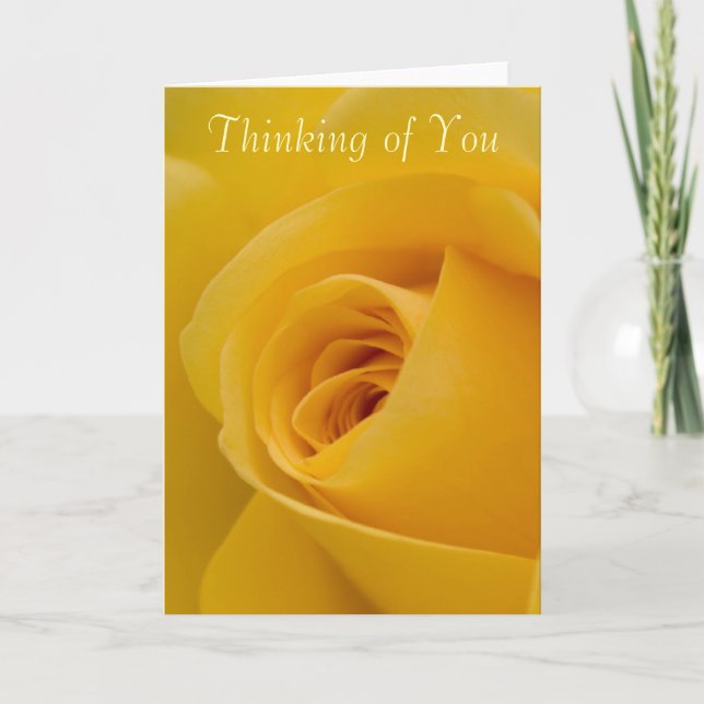 Penser à votre carte - Fleur Rose Jaune (Devant)