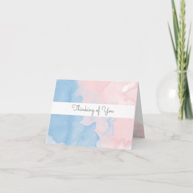 Penser à vous Bleu et Rose Aquarelles (Devant)