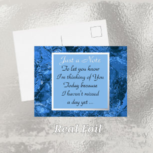 Penser à vous Blue Marble Foil carte postale