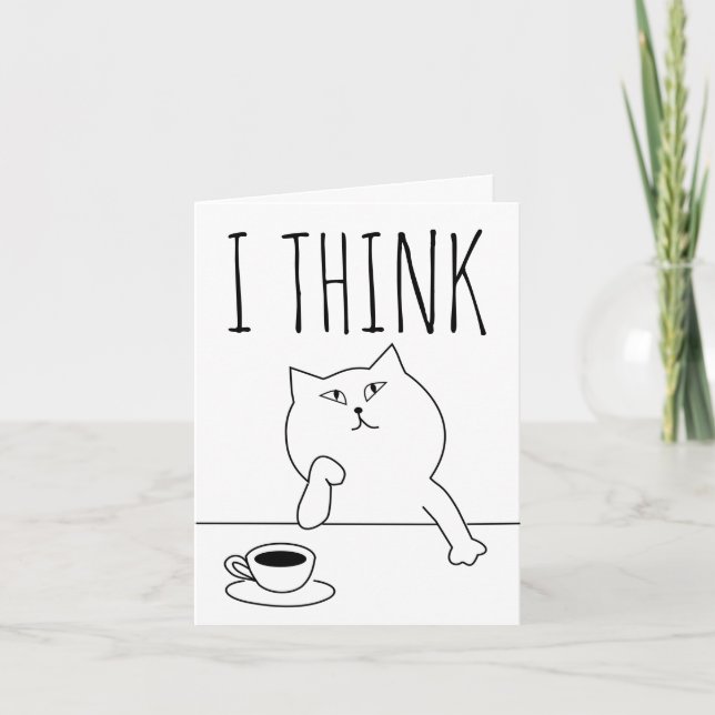 PENSER À VOUS CARTES DE SALUT DE CAFÉ (Devant)