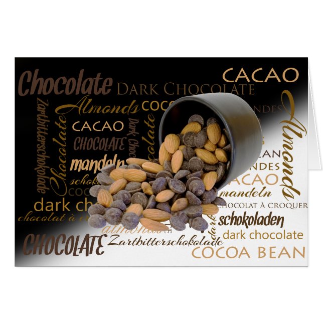Penser à vous Chocolat Bits Almonds Word Cloud (Devant horizontal)