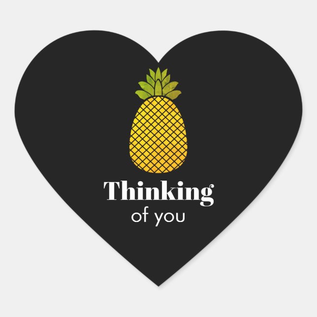 Penser à vous Coeur d'ananas Sticker (Devant)