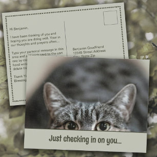 Penser à vous mignon Cat Caption Modèle Carte post