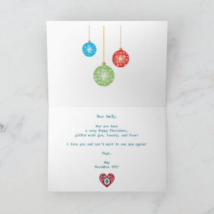Penser à vous mignon Teddy Bear Carte de Noël