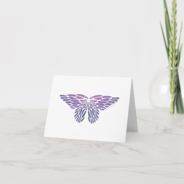 Penser à vous minimaliste aquarelle papillon (Devant)
