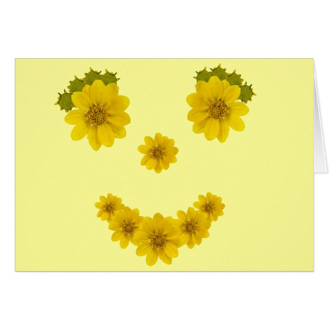 Penser à vous Modèle de sourire aux fleurs (Devant horizontal)