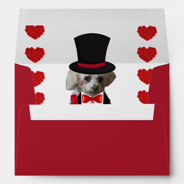 Penser À Vous Poodle 5x7 Enveloppes Correspondante (Dos (Bas))