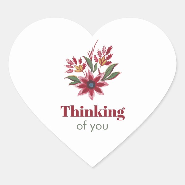 Penser à vous Sticker du coeur floral (Devant)