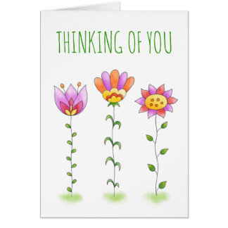 Penser à vous Watercolor Flowers Friendship Card