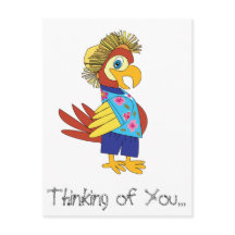 Penser à You Island Parrot carte postale