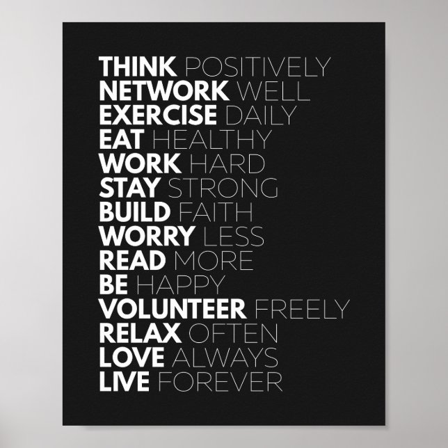 Penser positivement | Affiche motivationnelle (Devant)