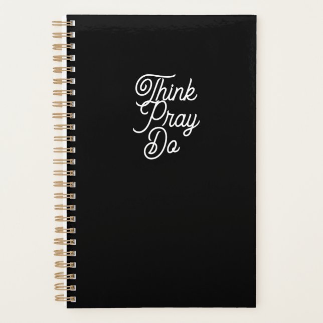 Penser Pray Do Black Modern Planner (Devant)